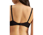 Women Berlei Barely There Contour Bra - Black White Soft Powder Cotton - Black