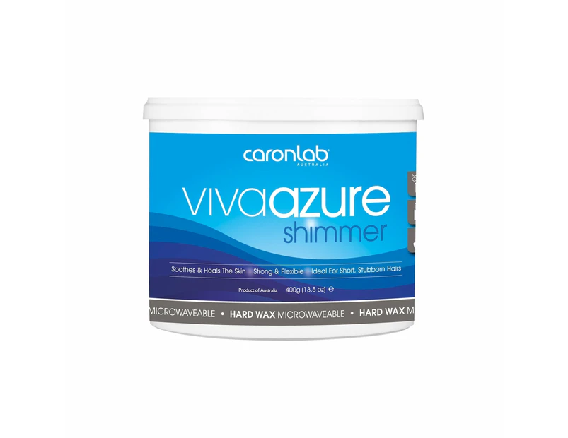 Caronlab Viva Azure Shimmer Hard Hot Wax Waxing Microwaveable 400g Waxing Hair