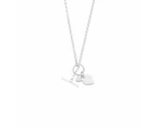 Bevilles 41cm Sterling Silver Heart Charm Toggle Belcher Necklace Pendant - Sterling Silver