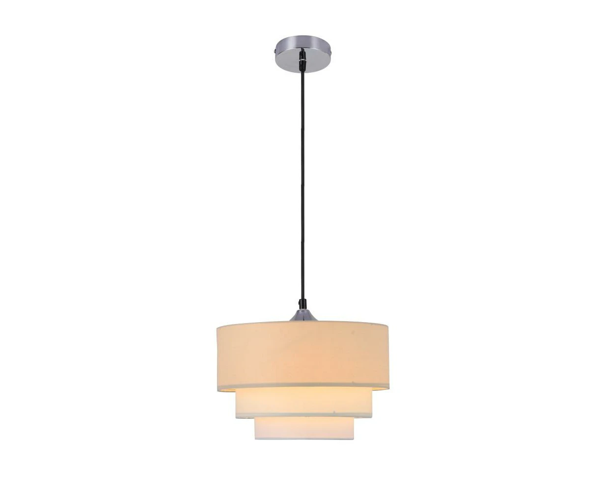 Dawson 1LT Hanging Pendant Lamp Fabric Shade - Off White