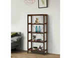 Logan 5 Shelf Bookcase Display Wooden Storage Cabinet - Walnut