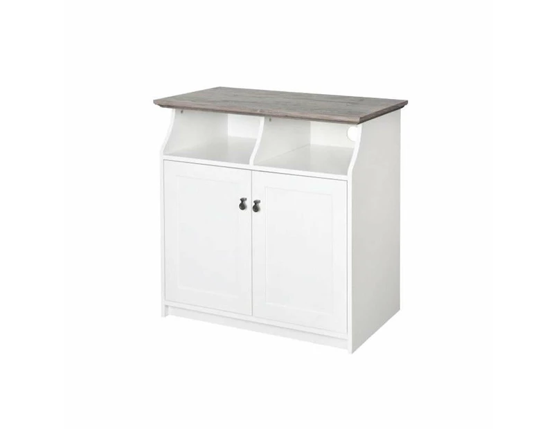 Broweville  2 Door Storage Cabinet - Grey Oak & White