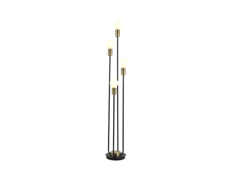 Lincoln 4-Lights Standing Floor Lamp Metal Base - Antique Brass