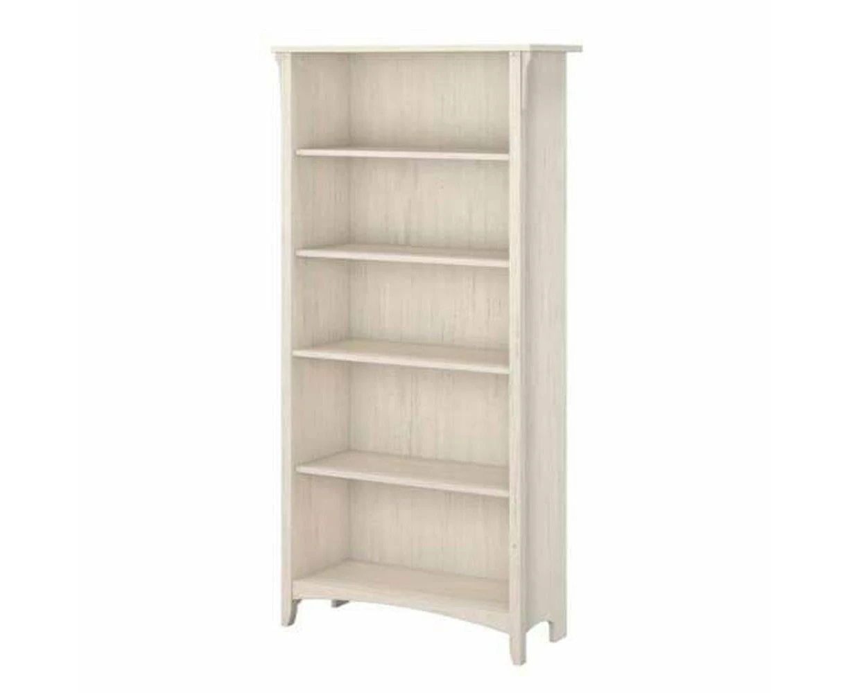 Maestro Furniture Salinas Stockton 5 Shelf Bookcase Display Storage Cabinet - Antique White