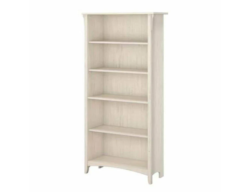 Maestro Furniture Salinas Stockton 5 Shelf Bookcase Display Storage Cabinet - Antique White