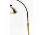 Oxford Modern Scandinavian Curved Arc Metal Standing Floor Lamp - Weathered Brass