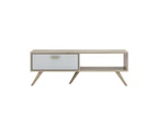 Abby Scandinavian Coffee Table - Oak & White