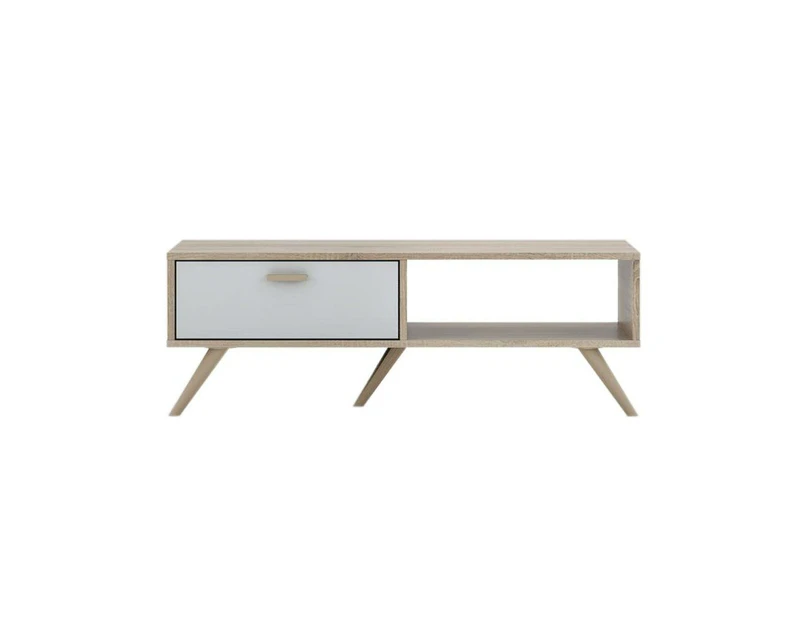 Abby Scandinavian Coffee Table - Oak & White