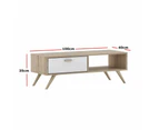 Abby Scandinavian Coffee Table - Oak & White