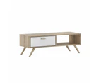 Abby Scandinavian Coffee Table - Oak & White