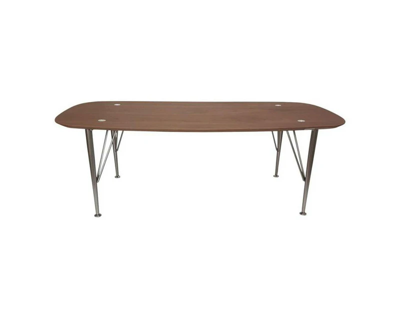 6IXTY2 Scandinavian Wooden Coffee Table - Metal Legs - Walnut Satin