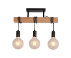 Tibery 3 Lights Modern Elegant Pendant Lamp Ceiling Light - Black & Natural