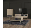 Chase Scandinavian TV Stand Cabinet Entertainment Unit 1.2m - Oak