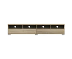 Porto 2-Drawer TV Stand Entertainment Unit Storage Cabinet 2m- Light Sonoma Oak - Oak