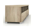 Porto 2-Drawer TV Stand Entertainment Unit Storage Cabinet 2m- Light Sonoma Oak - Oak