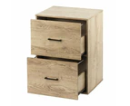 Lovisa 2-Drawer Filing Cabinet Pedestal Storage Cabinet - Oak - Oak