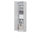 Nova 1-Door Multi-Purpose 5-Tier Cupboard Storage Cabinet - White - White