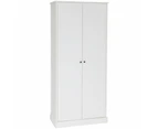 Tivoli 2-Door Multi Purpose Cupboard 5-Tier Shelves Storage Cabinet Tallboy - White