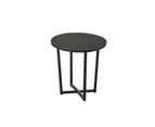 Archie Wooden Round End Lamp Side Table - Black