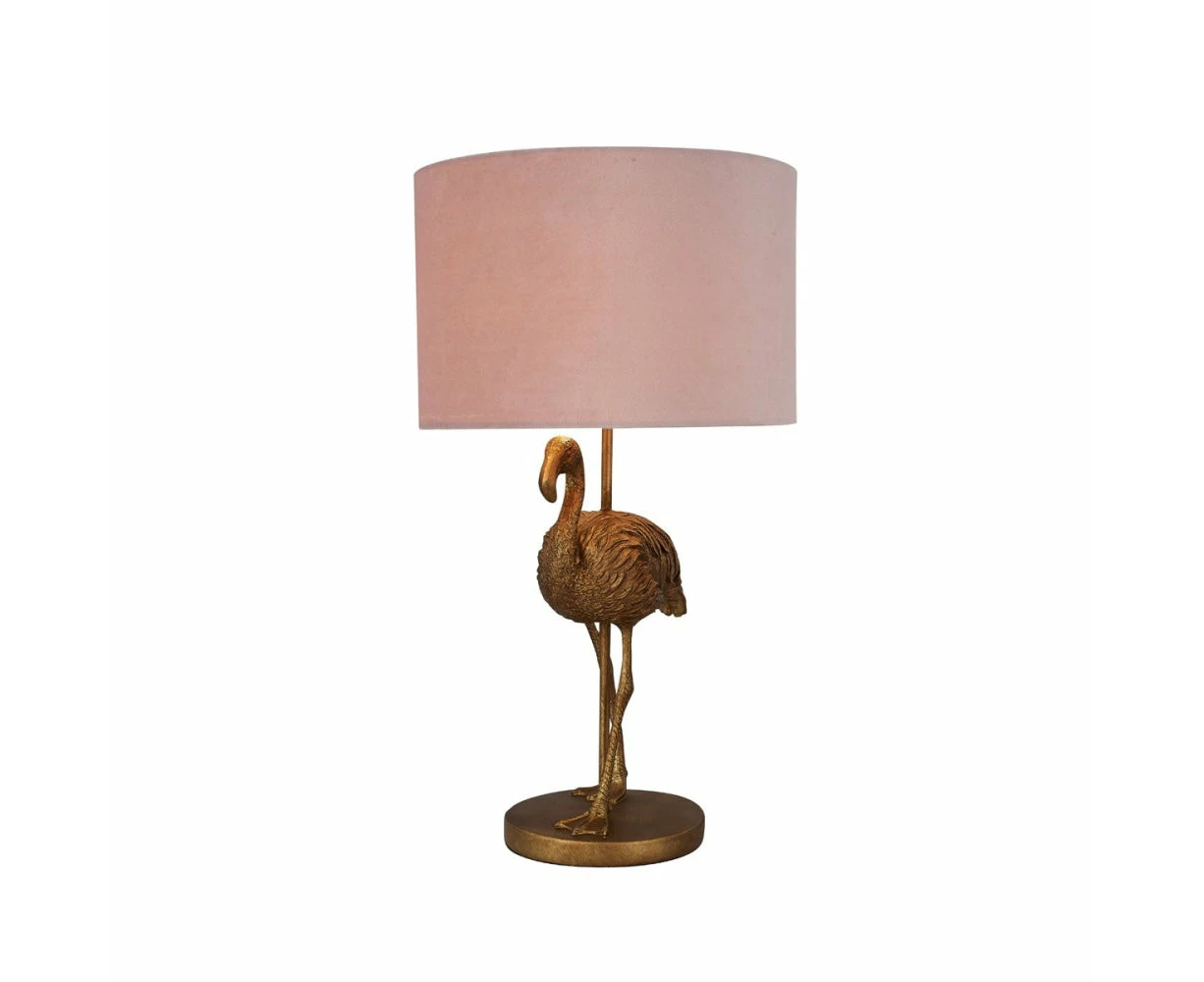 Flamingo Standing Modern Elegant Table Lamp Desk Light - Gold & Pink