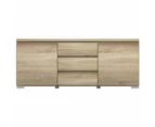Porto Buffet Sideboard TV Stand Storage Cabinet Cupboard - Light Sonoma Oak - Oak