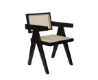 Set Of 2 Camilla Rattan Occasional Dining Chairs - Black - Black