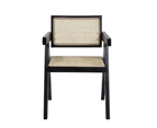 Set Of 2 Camilla Rattan Occasional Dining Chairs - Black - Black