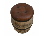 Moet Chandon Vintage Rustic Round Foot Stool Ottoman