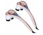 2X Portable Handheld Massager Soothing Heat Stimulate Blood Flow Shoulder 4 Heads