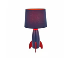 Ravi Rocketship Design Kids Table Lamp Light Navy Blue