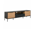 Everly Scandinavian Lowline Entertainment Unit TV Stand 170cm - Black/Oak