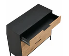 Vita Chest Of 4-Drawers Tallboy Storage Cabinet - Black/Oak