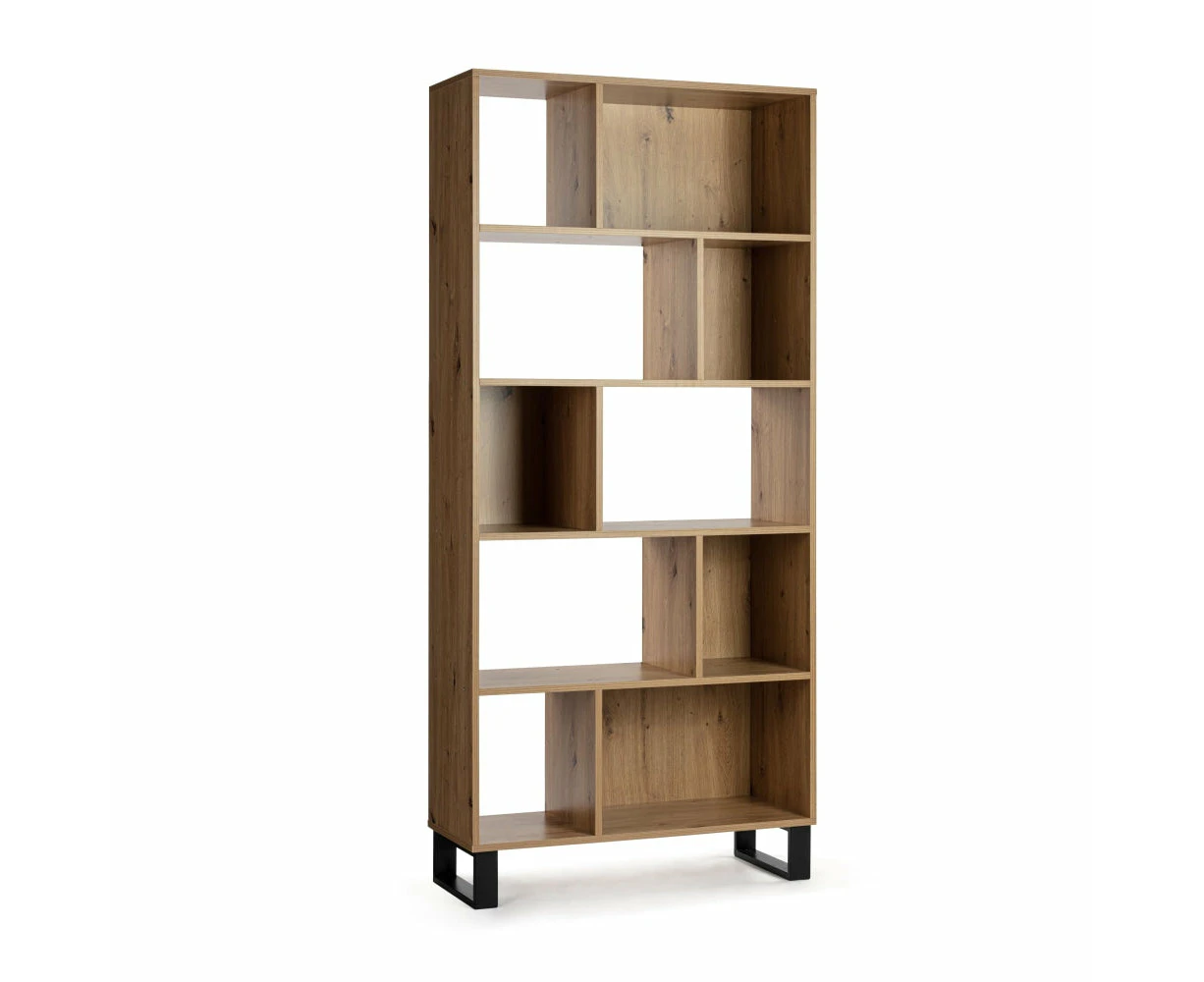 Design Square Amina 5-Tier Bookcase Display Shelf Storage Unit - Oak/Black