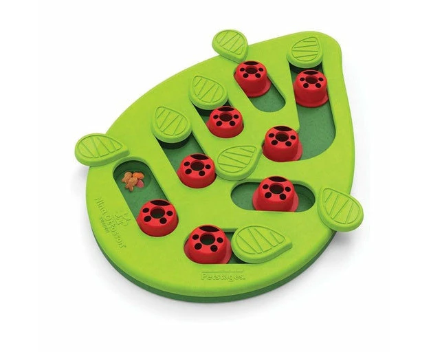 Puzzle & Play Treat Dispensing Cat Toy, Buggin Out (Green)