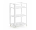 Amy Kitchen Trolley 3-Shelf Storage - White