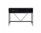 Maestro Furniture Alcone Hallway Console Hall Wooden Table W/ Gold Accents - Satin Black