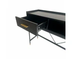 Maestro Furniture Alcone Hallway Console Hall Wooden Table W/ Gold Accents - Satin Black