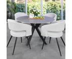 Cleo Round Modern Ceramic Kitchen Dining Table 120cm - Bulgarian Grey