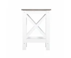 Coastal Wooden Square Open Shelf Side Table - White and Grey