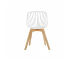 Set Of 2 Amira Kitchen Dining Chairs - White/Oak - White