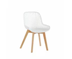 Design Square Set Of 2 Amira Kitchen Dining Chairs - White/Oak