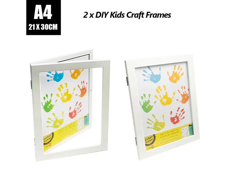 2 x DIY Craft Kids Photo Display Frames A4 Size Drawing Painting Portrait Frames