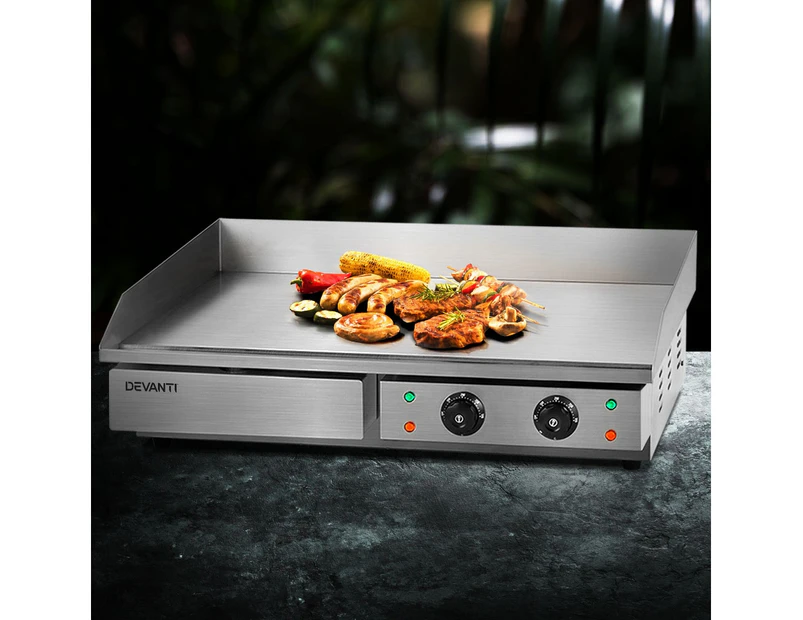 Devanti Commercial Electric Griddle 73cm BBQ Grill Plate 4400W