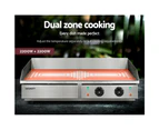 Devanti Commercial Electric Griddle 73cm BBQ Grill Plate 4400W