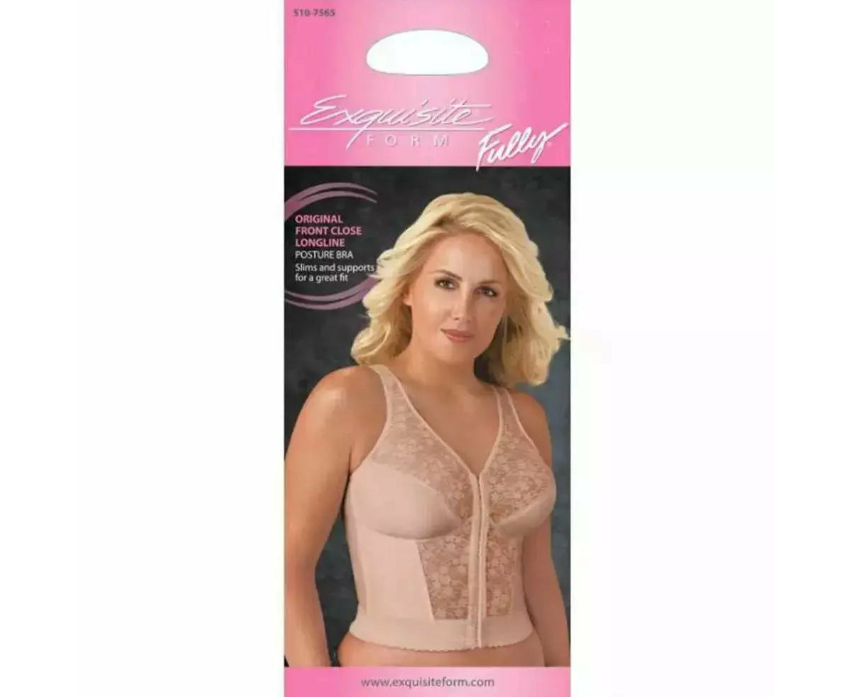 Exquisite Form Front Close Wireless Lace Posture Bra in Time
