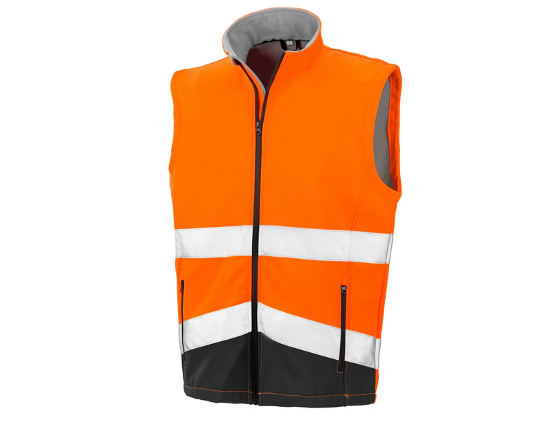 SAFE-GUARD by Result Unisex Adult Softshell Safety Gilet (Fluorescent Orange/Black) - BC5495