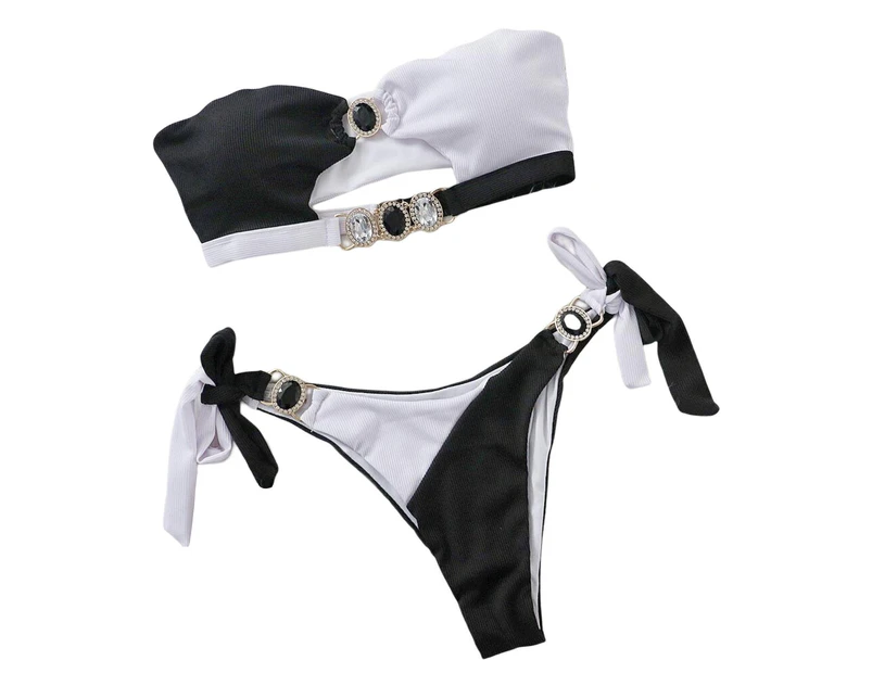 2 Pcs/Set Beach Bikini Set Set Water Sports Clothes-Black