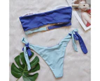 2 Pcs/Set Beach Bikini Set Set Water Sports Clothes-Blue