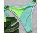 2 Pcs/Set Beach Bikini Set Set Water Sports Clothes-Green