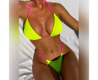 2 Pcs/Set Beach Bikini Set Set Water Sports Clothes-Fluorescent Yellow